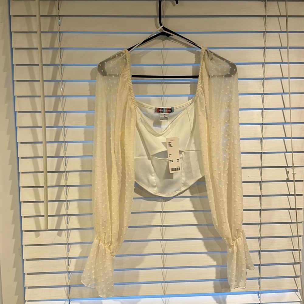 White Corset Cut Out Top